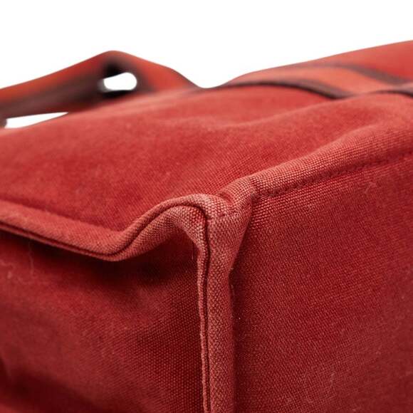 Hermes Foul Tote MM Bag Handbag Red Canvas Women's HERMES - Picture 5 of 9